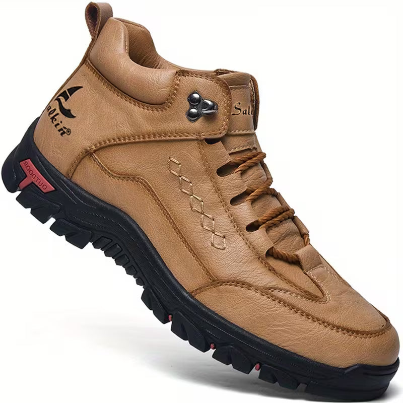 Bota casual de caña media con diseño ergonómico y suela antideslizante efecto cuero