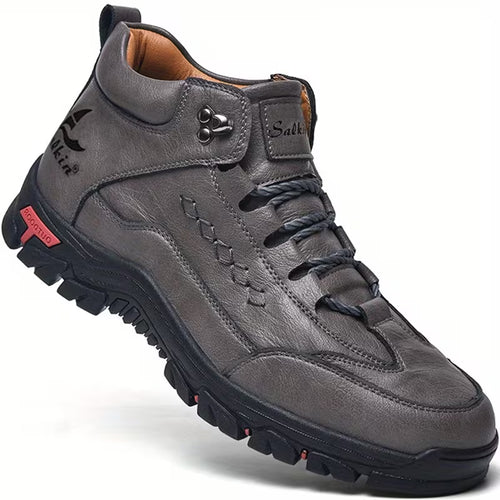 Bota casual de caña media con diseño ergonómico y suela antideslizante efecto cuero